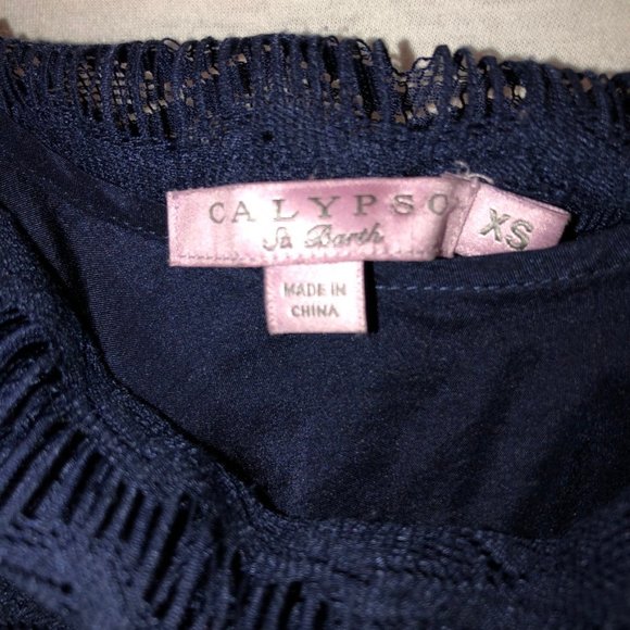 calypso st. barth CRUISE WEAR navy blue all lace broderie anglaise dress… - Picture 2 of 4